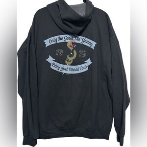 Billy Joel World Tour 1978 Zip-Up Hoodie Black "Only the Good Die Young” Sz 2XL